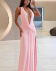 Summer Sexy Halter Deep V Backless Dress