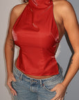 Satin Backless Top for Spring and Summer
