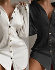 Slim Fit Long Sleeve Shirt Dress for Women
