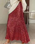 Fashion Sequined High Waist Maxi Skirt
