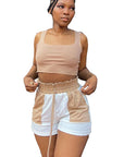 Color Block Casual Shorts for Women