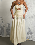 Summer European and American Strapless Beach Dress