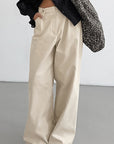 Casual Khaki Wide Leg Pants for Women