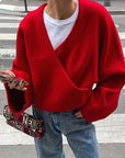 Thick Warm Cross V-Neck Long Sleeve Coat for Women