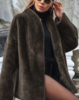 Fashionable Long Sleeve Faux Mink Coat for Women