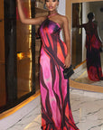 Elegant Striped Backless Bodycon Dress