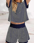 Summer Women's Striped Casual Sports Set