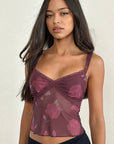 Sheer Floral Print Cami Top for Trendy Women