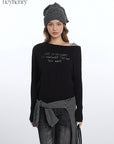 HeyHenry Stylish Asymmetric Neck Long Sleeve Top
