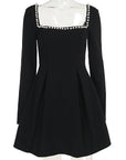 Elegant A-Line Dress with Square Neck