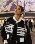 Trendy Color Block Long Sleeve Stand Collar Jacket