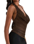 Fashionable Deep V Neck Backless Tank Top