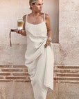 Summer Casual Cotton Linen A-Line Dress for Women
