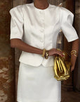 Chic Commuter Two-Piece Shirt and Skirt Set