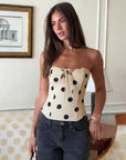 Summer Sexy Polka Dot Strapless Top