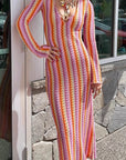 Autumn Women's V-Neck Long Sleeve Dress