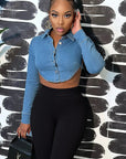 Trendy Water-Washed Denim Jacket for Women