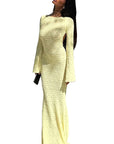 Elegant Backless Long Sleeve Dress