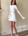 Elegant Satin Long Sleeve Bodycon Dress