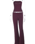 Sexy Strapless Yoga Set with Zipper Pants