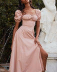 Summer French Style Puff Sleeve Dress