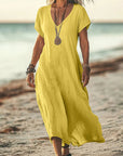 Comfortable V-Neck Midi Dress for Women