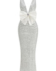 Elegant Sequin Mermaid Dress with Bow Decoration