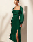 Elegant French Style Puff Sleeve Dress