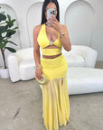 Sexy Hollow Out Two-Piece Dress Set