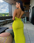 New Women's Deep V Neck Long Dress