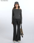 HeyHenry Off Shoulder Long Sleeve Crop Top