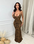 Sexy Sleeveless Leopard Print Bodycon Dress