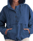 Fashionable Women's Denim Hoodie Jacket
