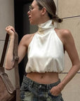 Chic Satin Halter Top for Women