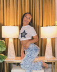 Trendy Summer Star Print Cropped T-Shirt