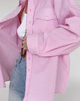 Fashionable Striped Pink Casual Shirt