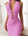 Fashionable Sexy Hollow Back Bodycon Dress