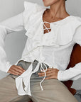French Style Ruffled Long Sleeve Blouse