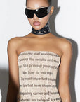 Chic Letter Print Strapless Top for Summer