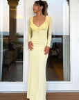 European Style Ruffled Long Sleeve Bodycon Dress