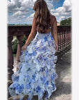 2026 New Women's Chiffon Floral Evening Dress