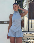 Summer Sexy Backless Top and Shorts Set