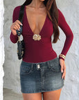 Elegant Vintage V-Neck Jumpsuit with Sequins