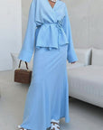 Elegant Women's Two-Piece Set with Long Skirt