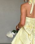 Elegant Spring Halter Neck Floral Dress