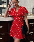 Elegant V-Neck Floral Dress for Women