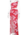 Sexy Hollow Print One-Shoulder Dress