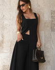 Summer Women's Two-Piece Set with High Waist Pants