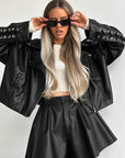 High Waist PU Leather Shorts for Street Style