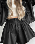High Waist PU Leather Shorts for Street Style